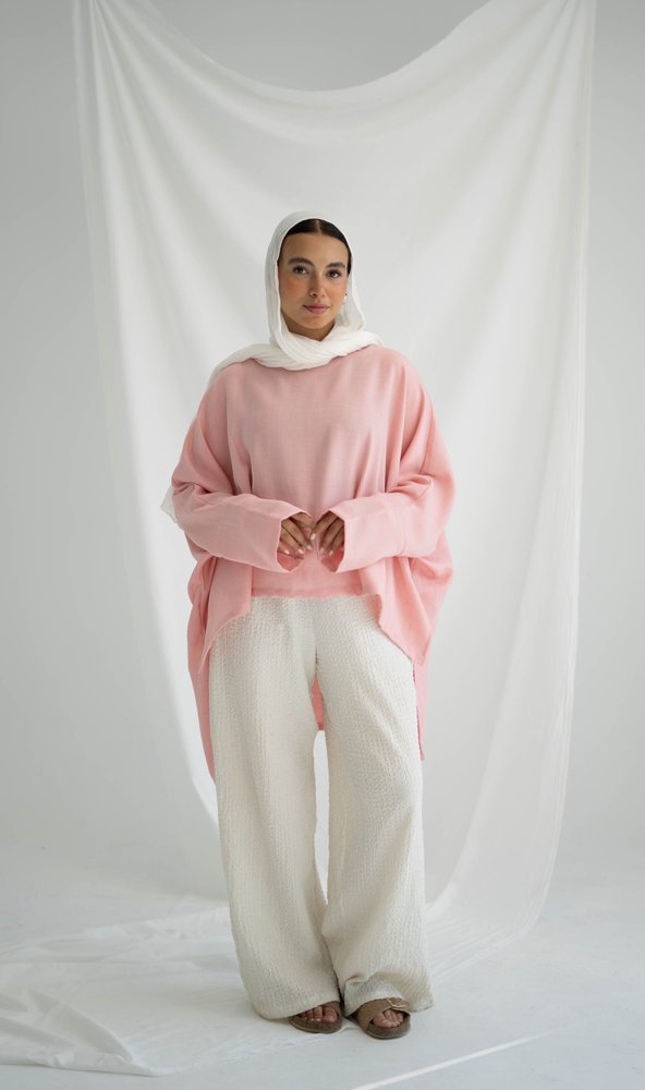 High-low Top In Powder Pink