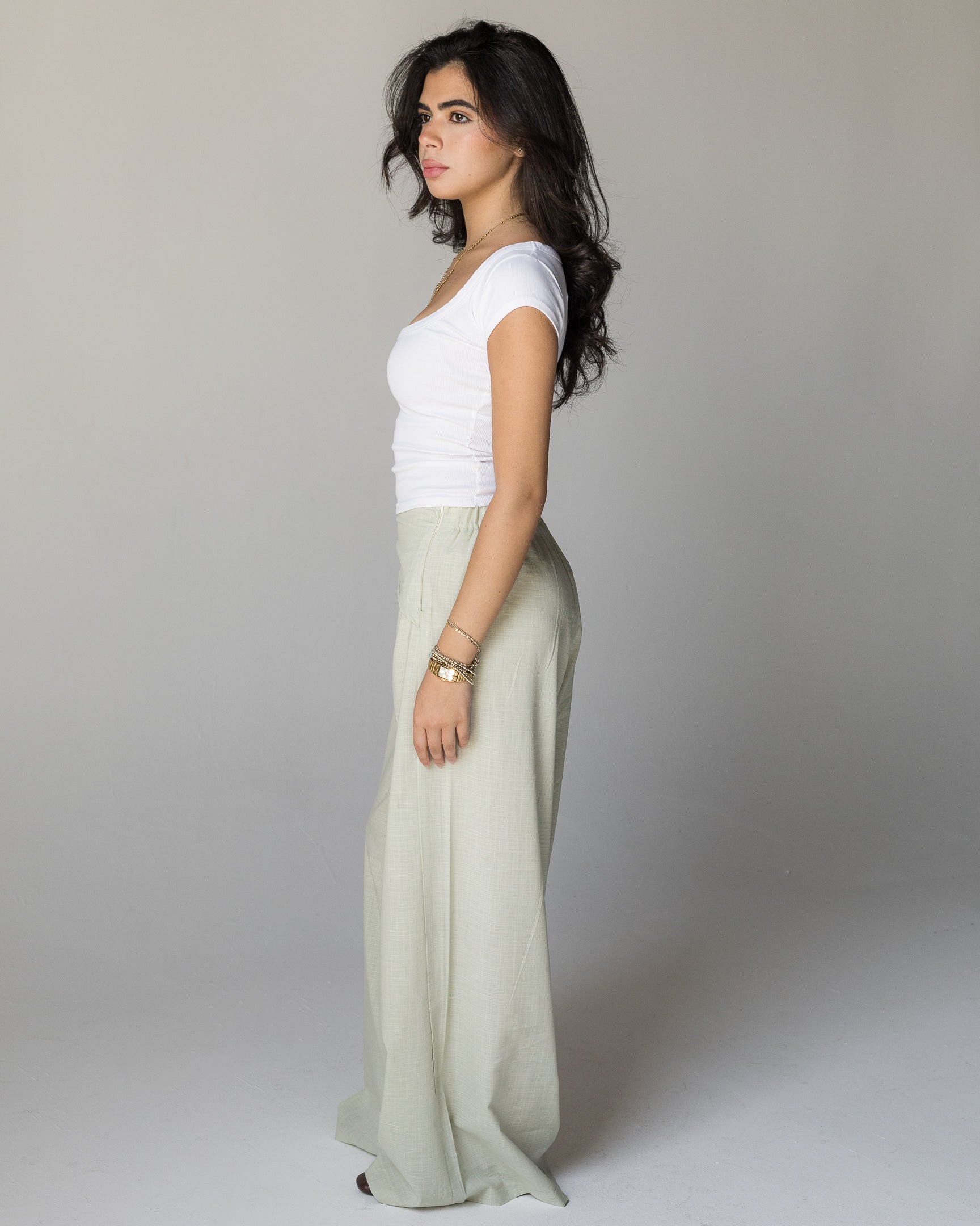The Pale Green Wrap Pants