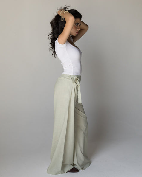 THE Pale Green Wrap Pants