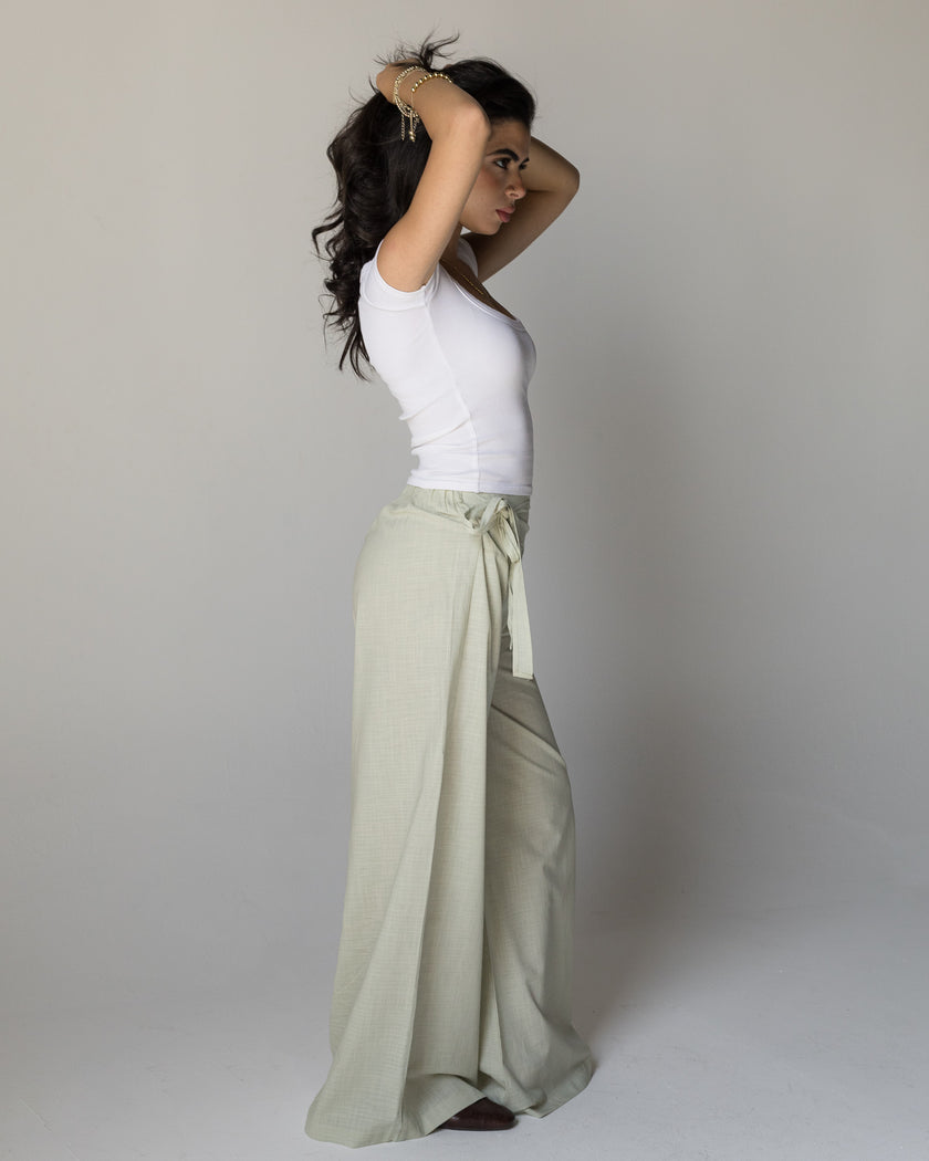 The Pale Green Wrap Pants