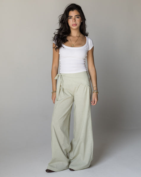 THE Pale Green Wrap Pants
