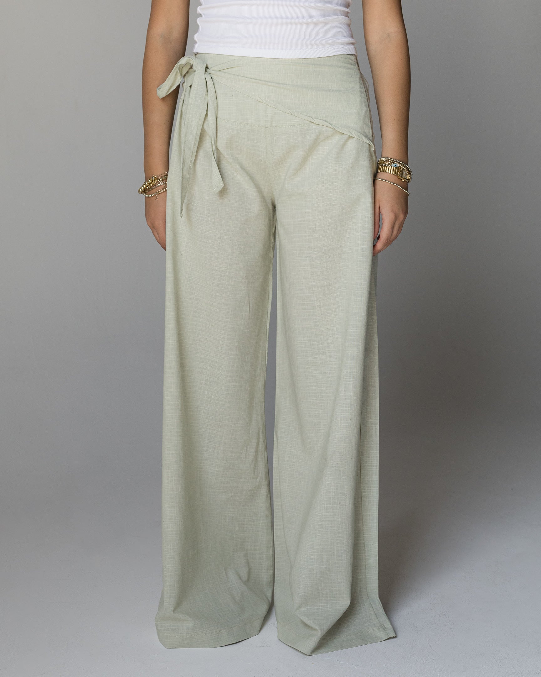 The Pale Green Wrap Pants