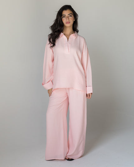 THE Powder-Pink Linen Set