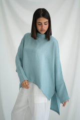 High-low Top In Dusty Teal