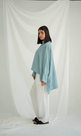 High-low Top In Dusty Teal