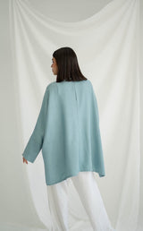 High-low Top In Dusty Teal