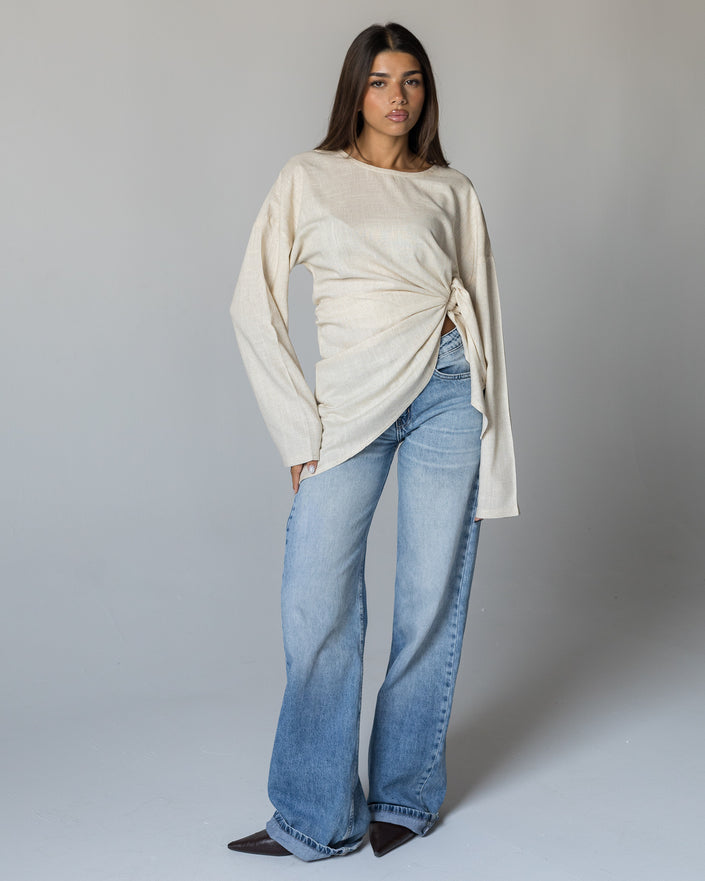 The Creme Wrap Top