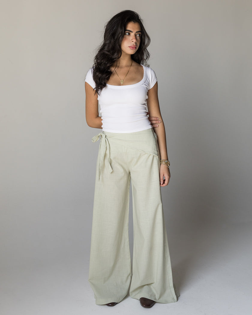 The Pale Green Wrap Pants