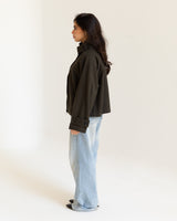 Deep Olive Funnel Neck Jacket