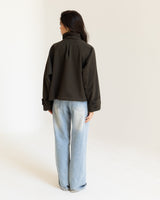Deep Olive Funnel Neck Jacket