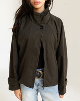 Deep Olive Funnel Neck Jacket