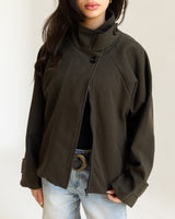 Deep Olive Funnel Neck Jacket