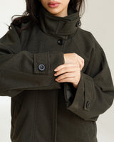 Deep Olive Funnel Neck Jacket