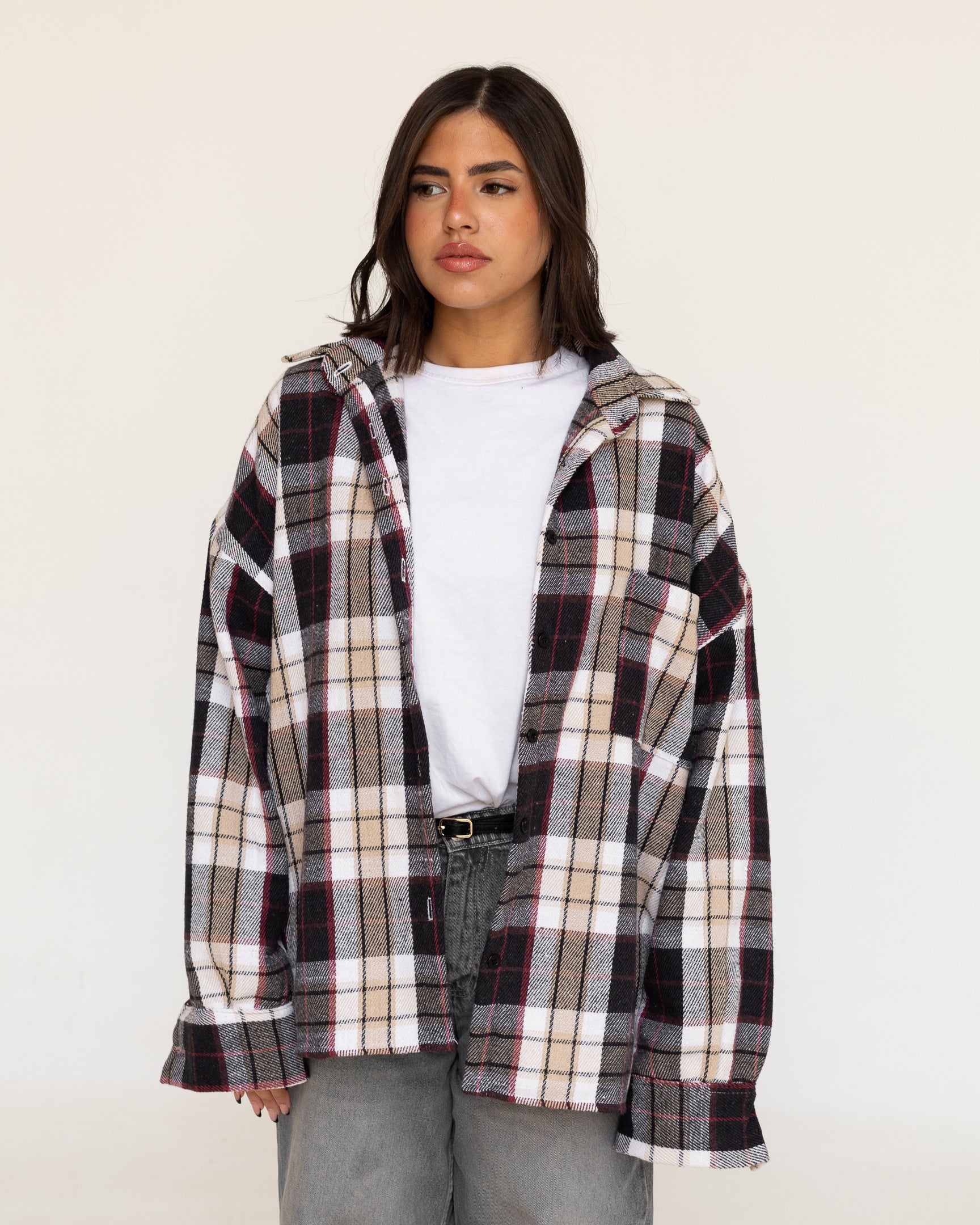 Stone Plaid Shirt