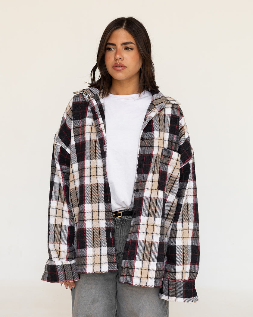 Stone Plaid Shirt