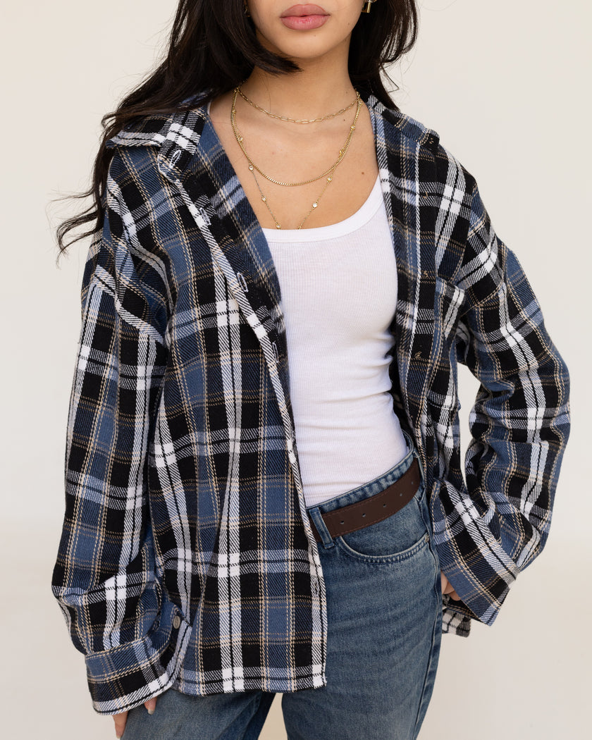 Navy Plaid Shirt