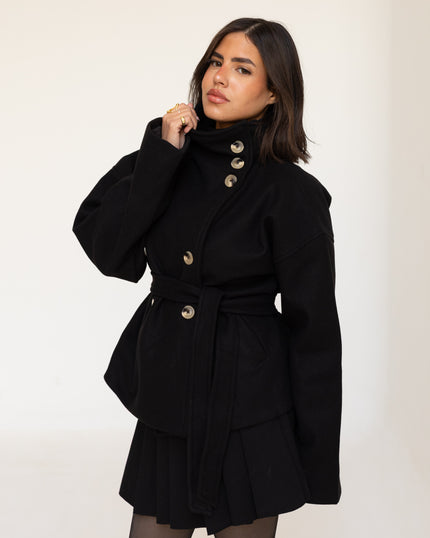 THE Black Collar-Coat