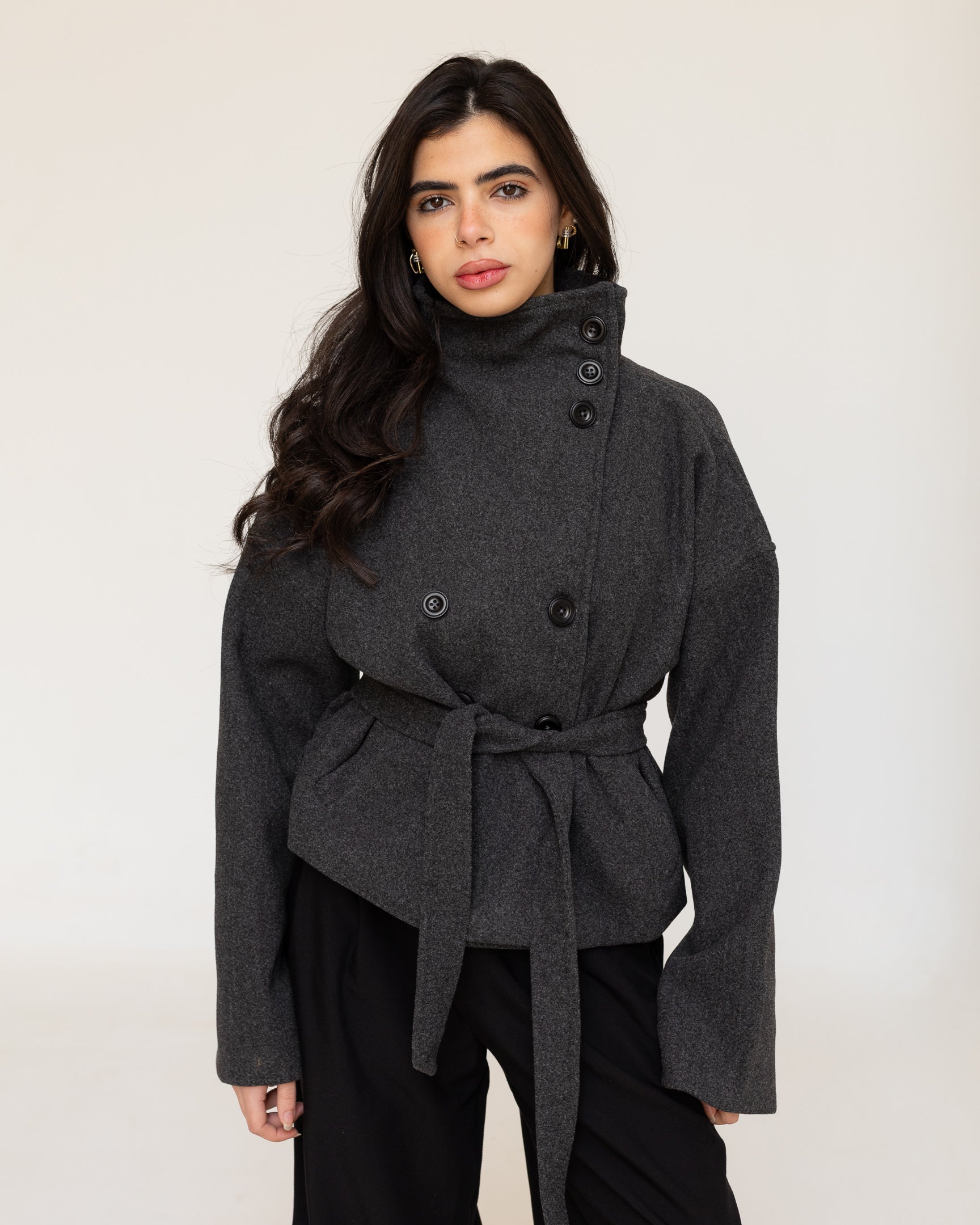 Gray Collar Coat