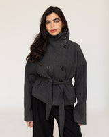 Gray Collar Coat