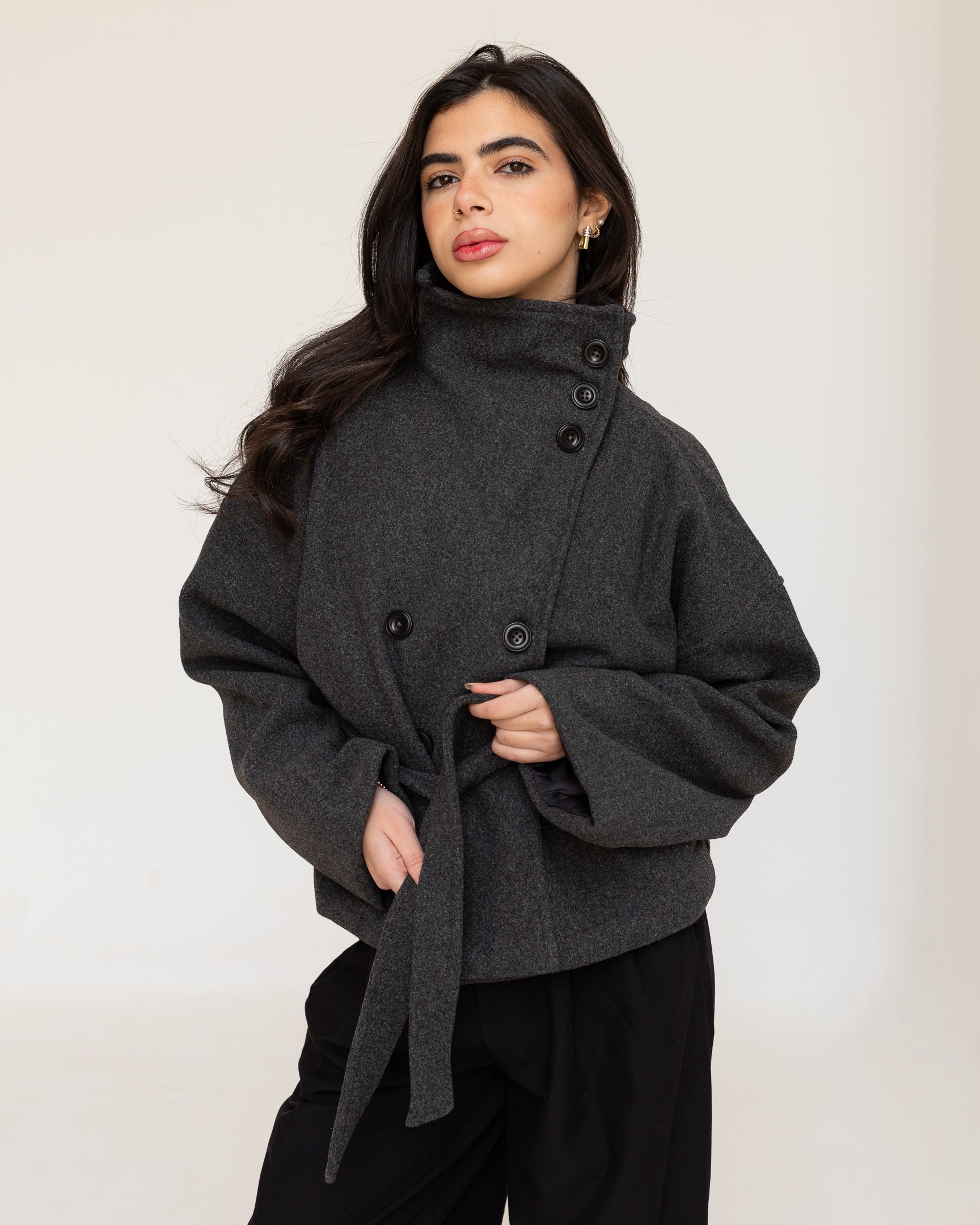 Gray Collar Coat