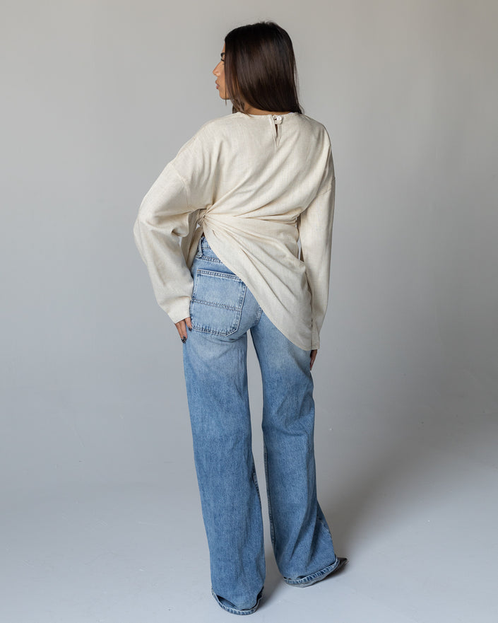 The Creme Wrap Top