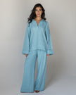 THE Mist-Blue Linen Set