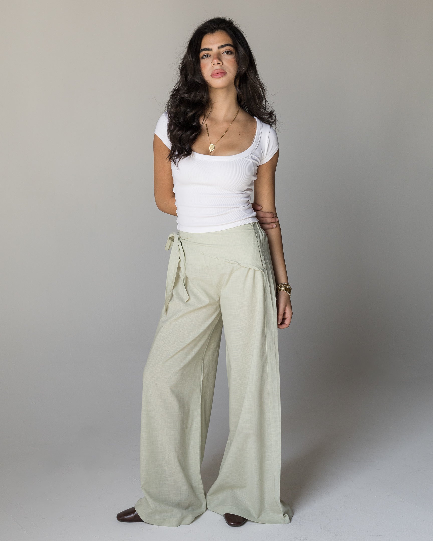 The Pale Green Wrap Pants
