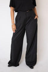 pinstriped tailored pants