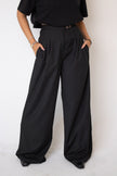 Black Pinstriped Tailored Pants