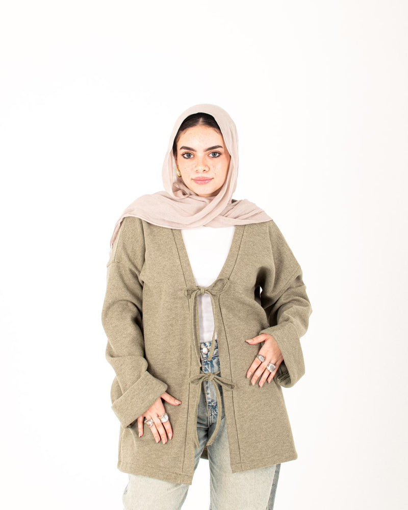 tie front cardigan