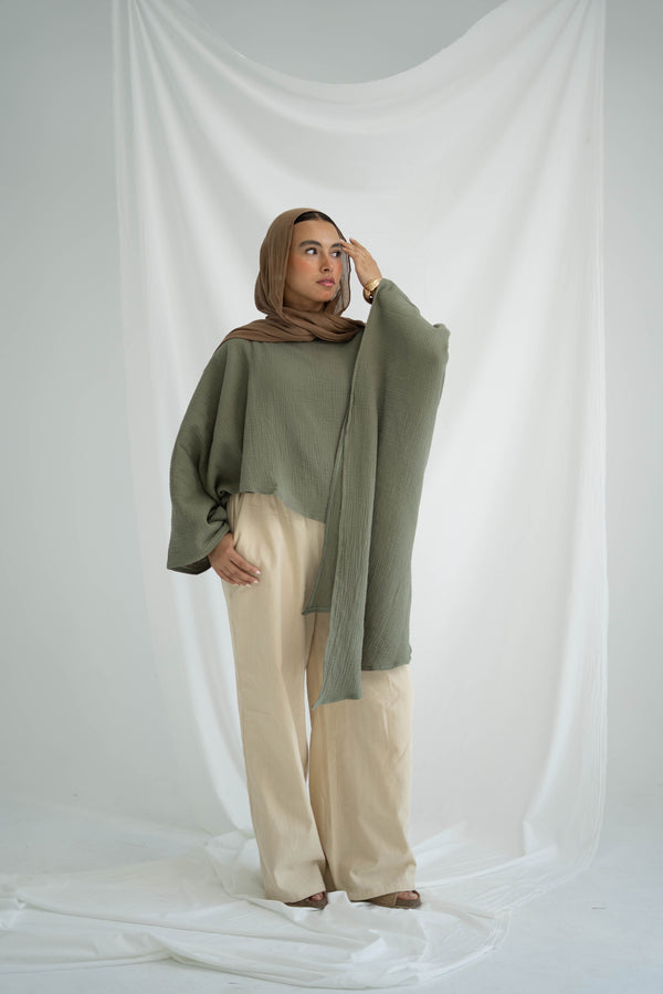 Olive Flow Top